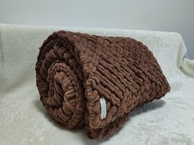 Pletená deka pre dospelých hnedá - 10