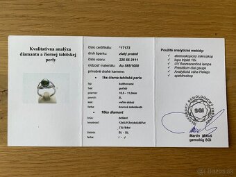 Náhrdelník a prsteň, zlato, diamanty, tahitské perly - 10