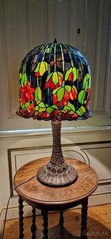 Tiffany stolní lampa s vitrážovým stínidlem – výška 84 cm - 10