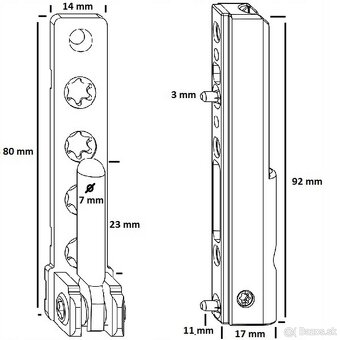 Kovanie MACO - horné a dolné závesy ( pánty ) - 10