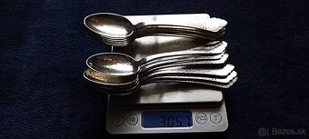 Investičné Striebro–tepané lyžičky–Nemecko- 1900-153g – 290€ - 10