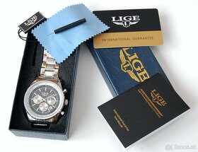 LIGE 8989 Chronograph - pánske luxusné celokovové hodinky - 10