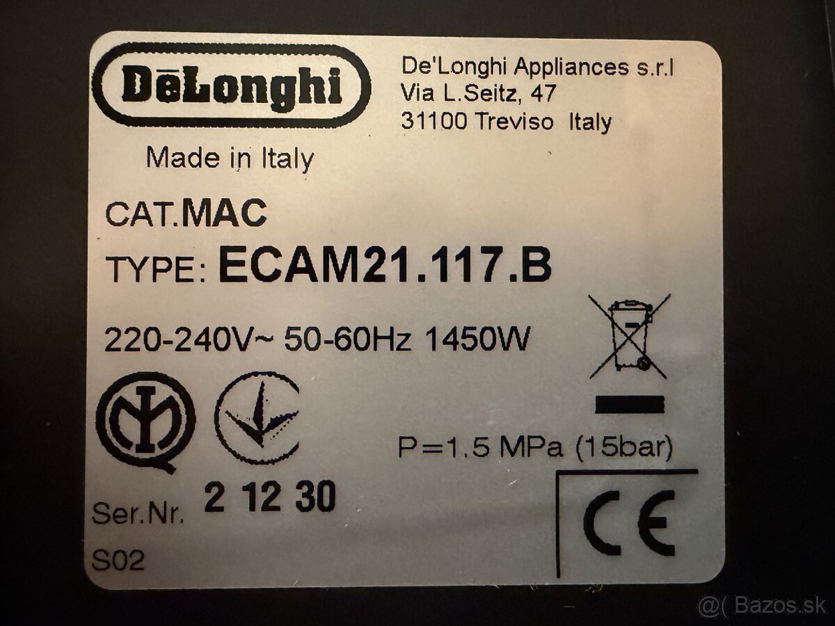 Automatický kávovar De'Longhi Magnifica S ECAM 21.117.B - 11