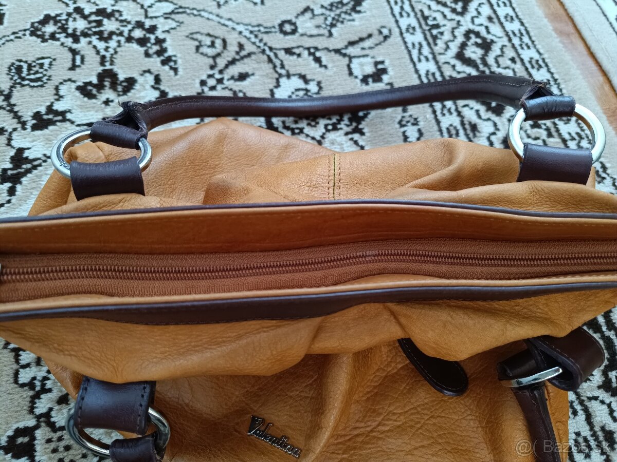 Hnedá kožená kabelka - 11