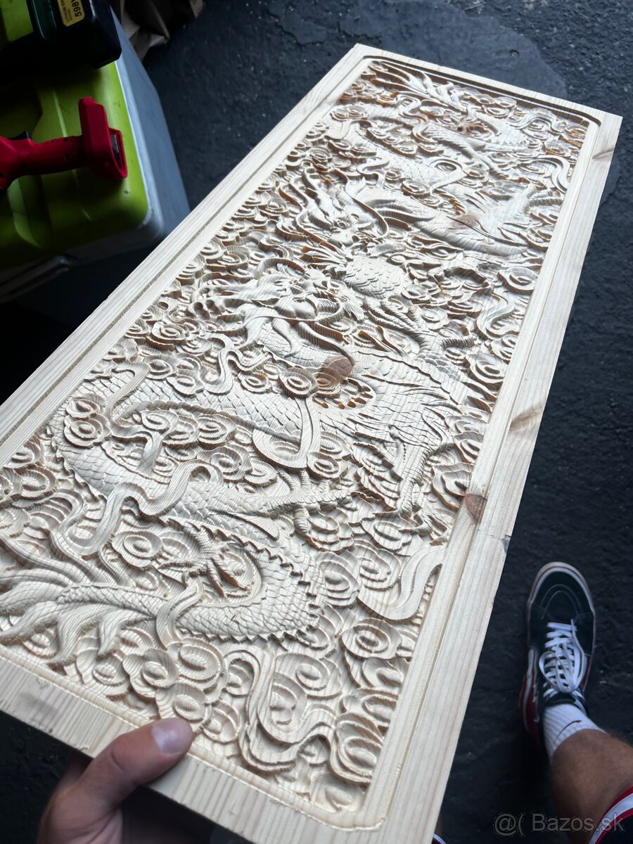 Drevený obraz – Zlatý drak - 11