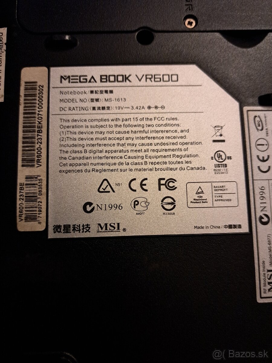 NTB MSI VR600 - 11