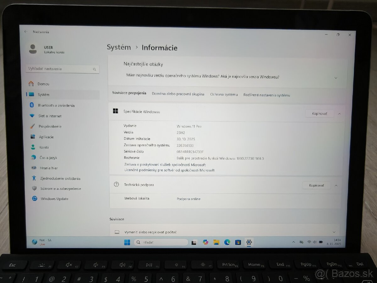 Predám notebook Microsoft Surface GO 3 v záruke - 11