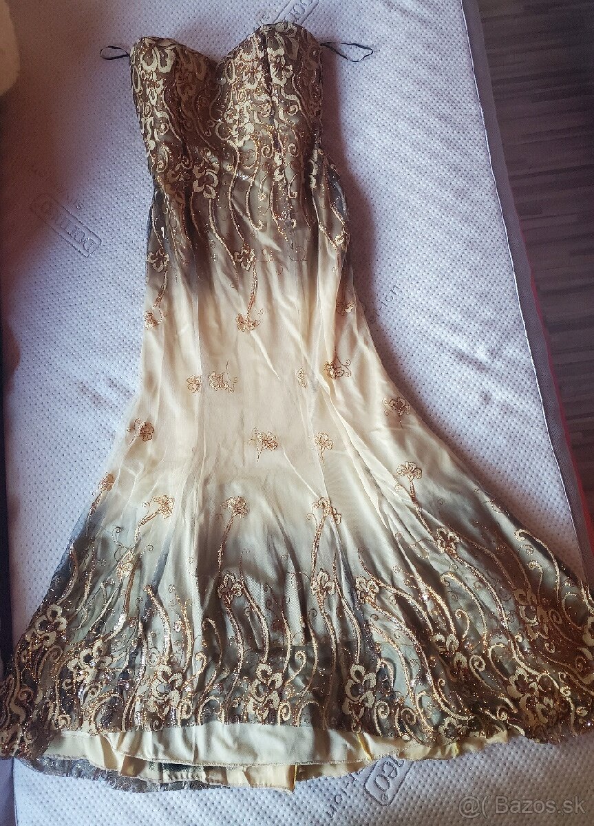 Spoločenské šaty zlaté - 11