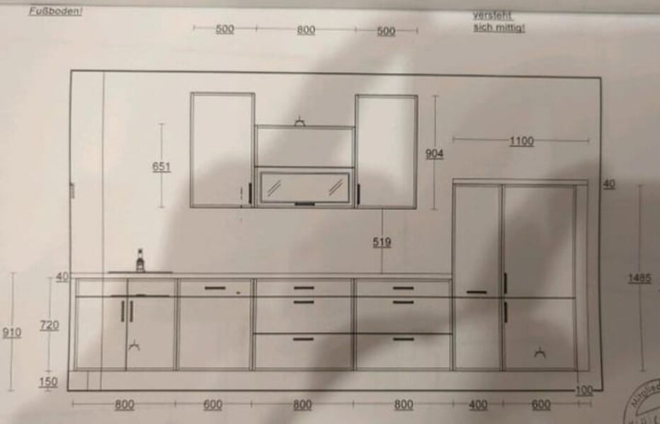 Krémová lesklá linka Nobilia se spotřebiči,5855 - 11