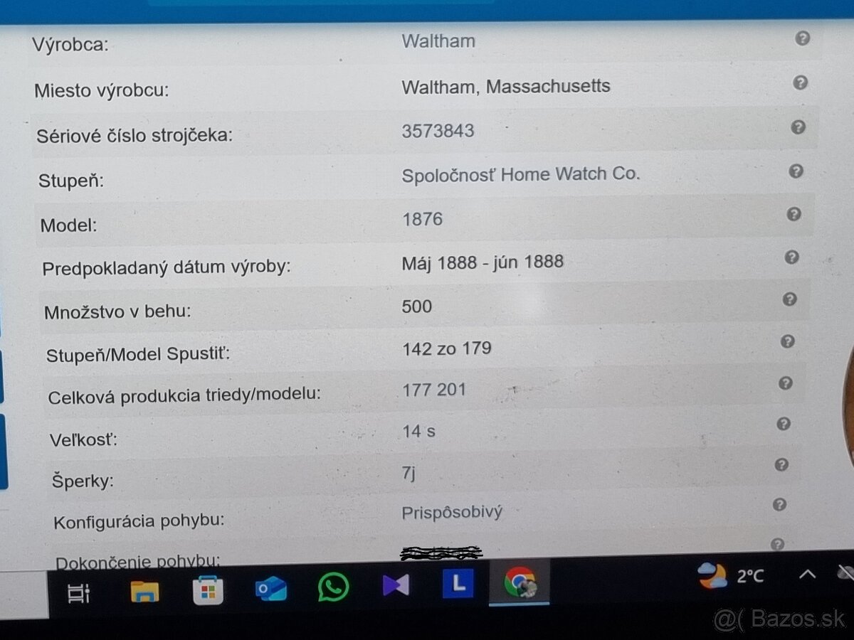 Strieborné, vreckové hodinky,Waltham. - 11