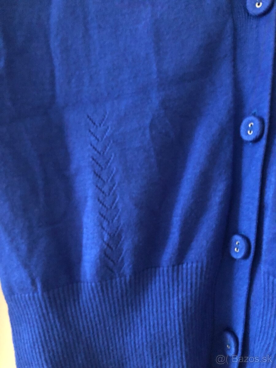 Kráľovsky modrý sveter na gombíky, Anna Scott, S/36 - 11