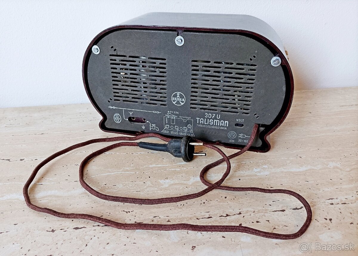 Staré rádio Tesla Talisman 307U, plně funkční, top stav - 11