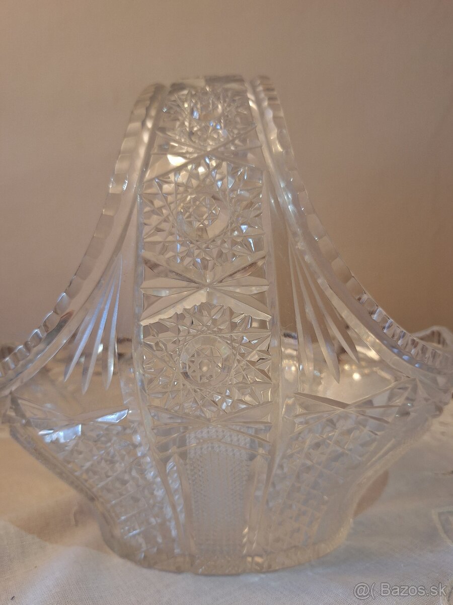 2 sklenene krištáľove košíky - 11