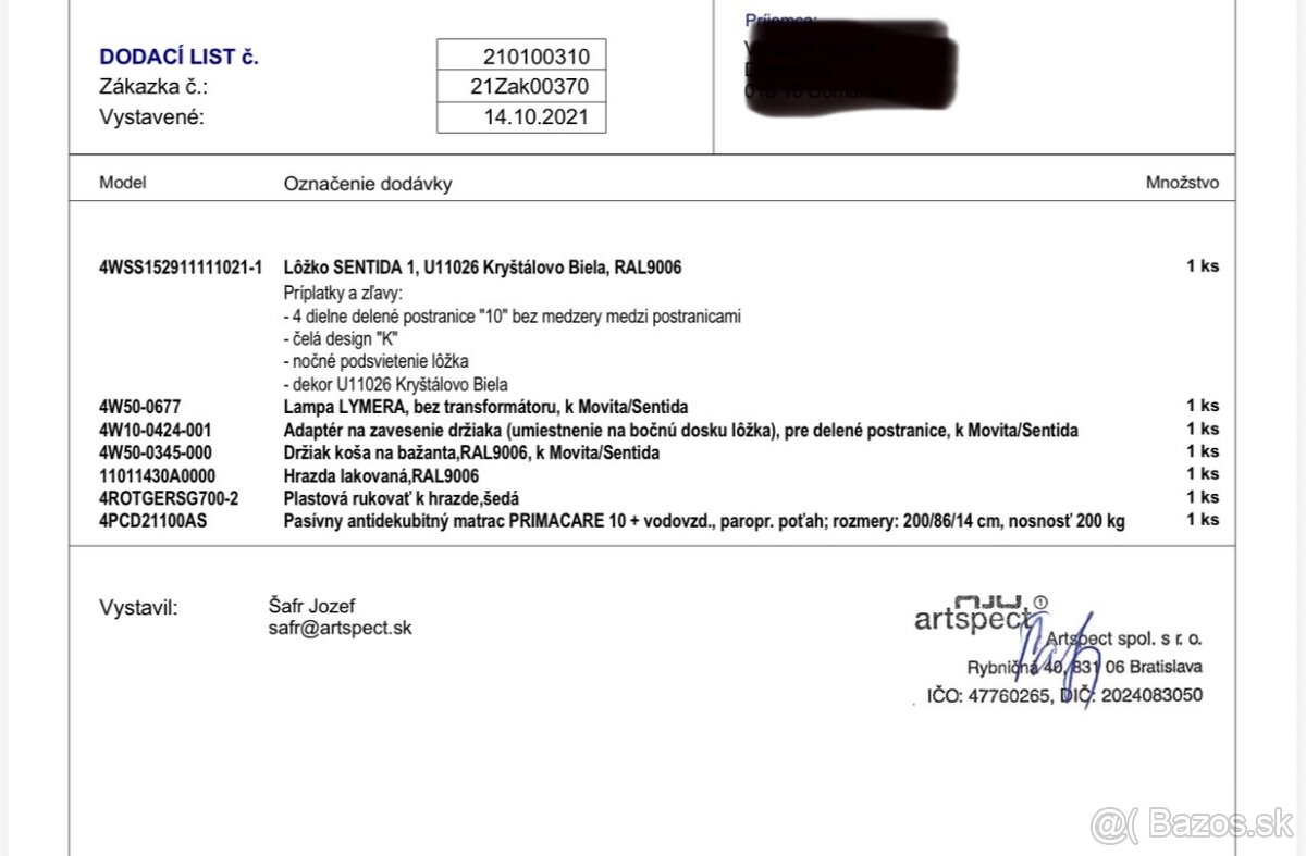 Elektrická polohovateľná posteľ zn. Sentida - 11