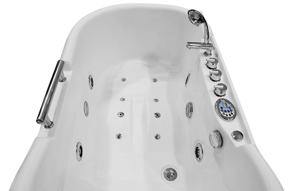 M-SPA - 1683 Pravá kúpeľňová vaňa s hydromasážou 140 x 87 x - 11