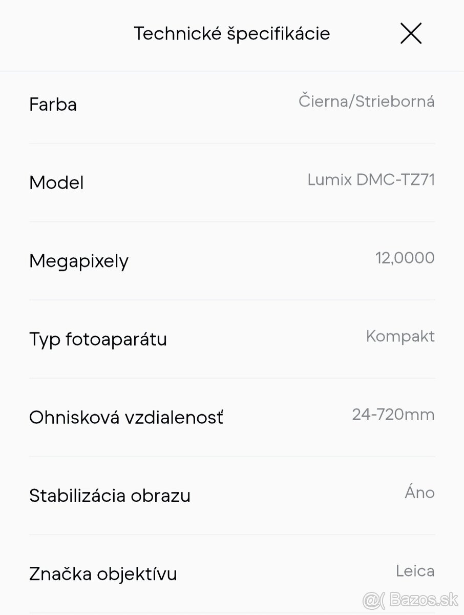 Digitálny fotoaparát PANASONIC DMC-TZ71 TOP STAV - 11