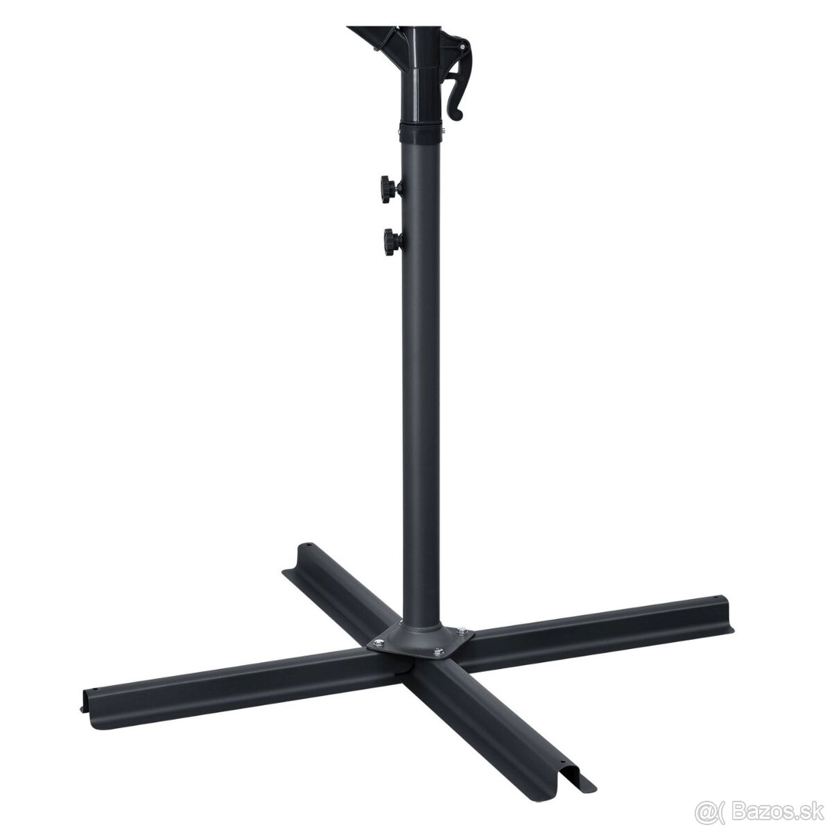 LED slnečník 3 m a 3,5 m šedá a krémová závažia a kryt - 11