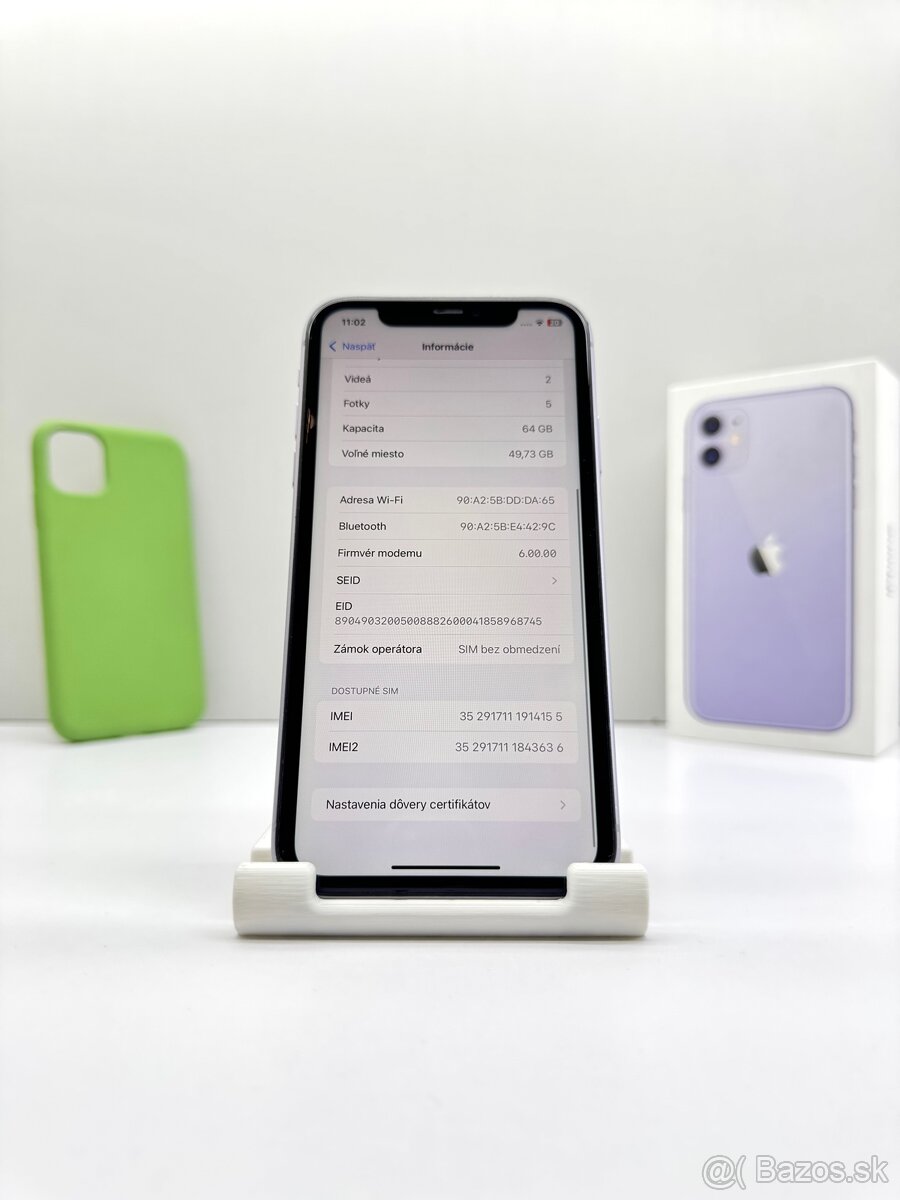 iPhone 11 PURPLE TOP STAV NOVÁ BATÉRIA 100% - 11