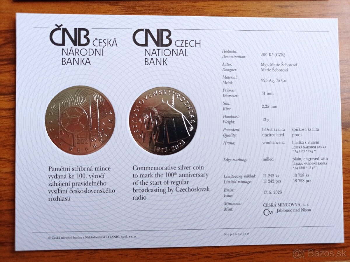 Strieborné mince 200 - korún - PROOF - 11