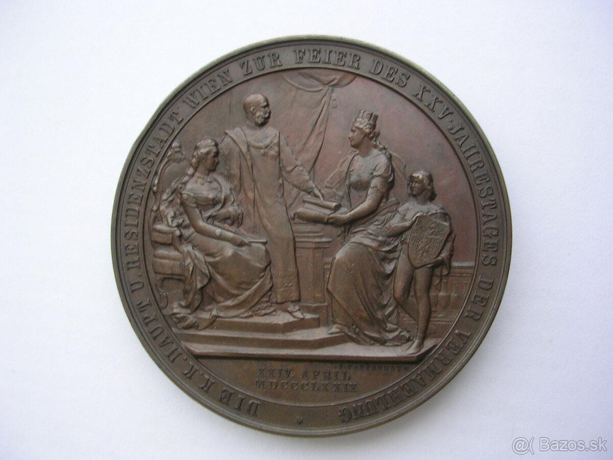 AE medaila 1879 Franz Joseph I.+Elisabeth 25.výročie svadby - 11