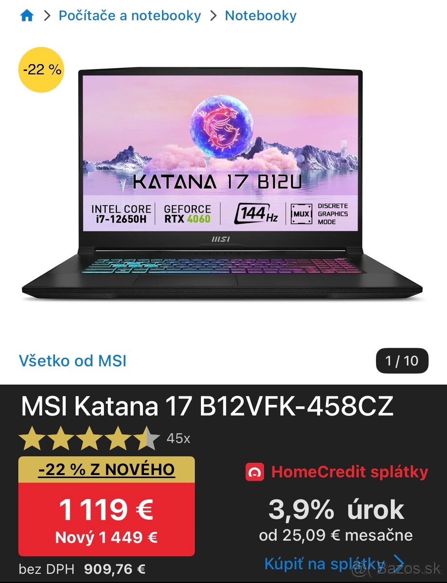 MSI Katana 17 B12VFK-458CZ - 11