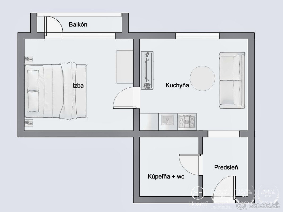 BOSEN| Nadštandardný 1 izbový byt s loggiou, Banská Bystrica - 11