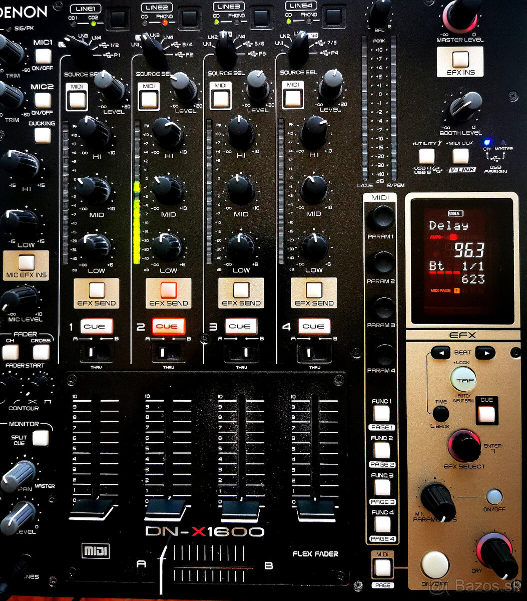 DENON DN X1600 4-kanálový digitálny DJ Mixer Top Stav - 11