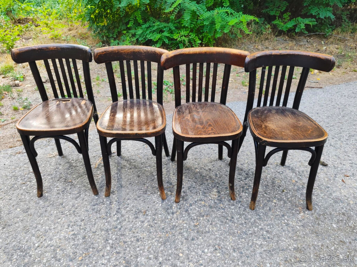 Kaviarenský stolík J. Hoffmann a 4x stolička Thonet - 11