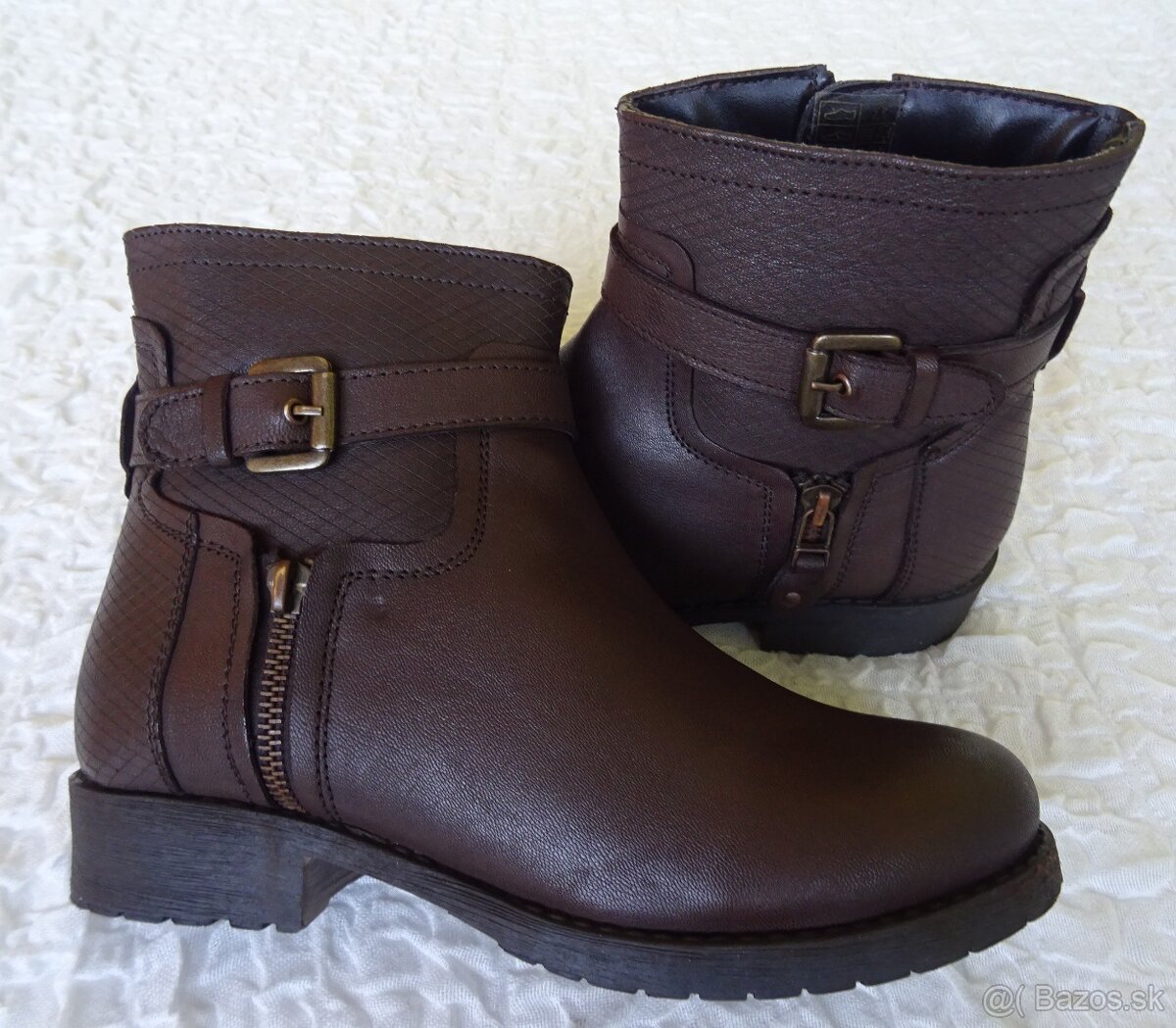 Kožené čižmičky Manoukian, veľ.39 - 11