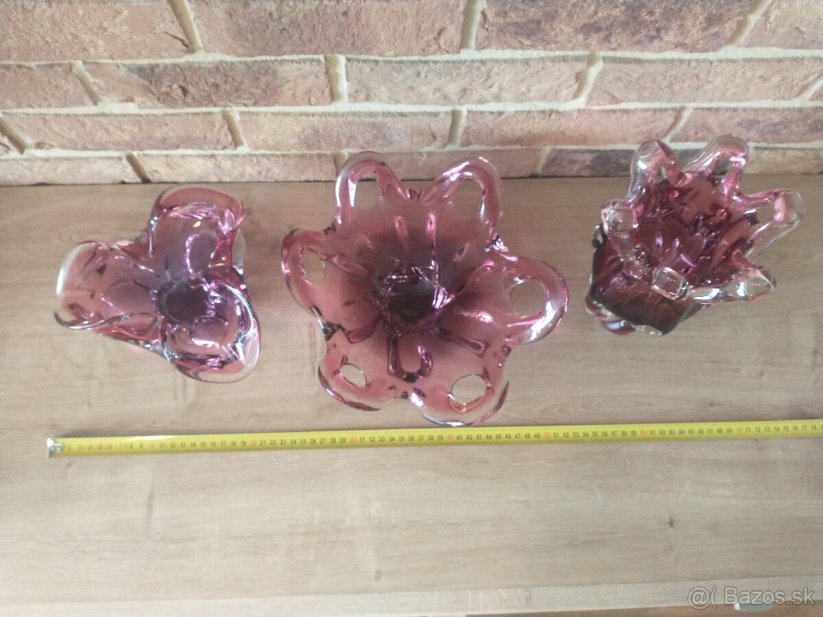 váza, košík, fúkané sklo, misa, hutné sklo - 11