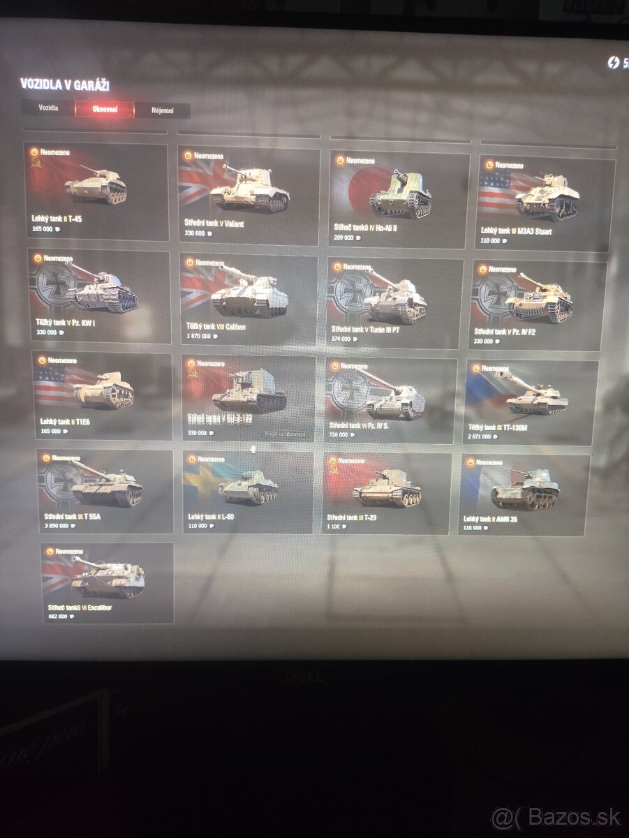 Predám účet World of Tanks - 11