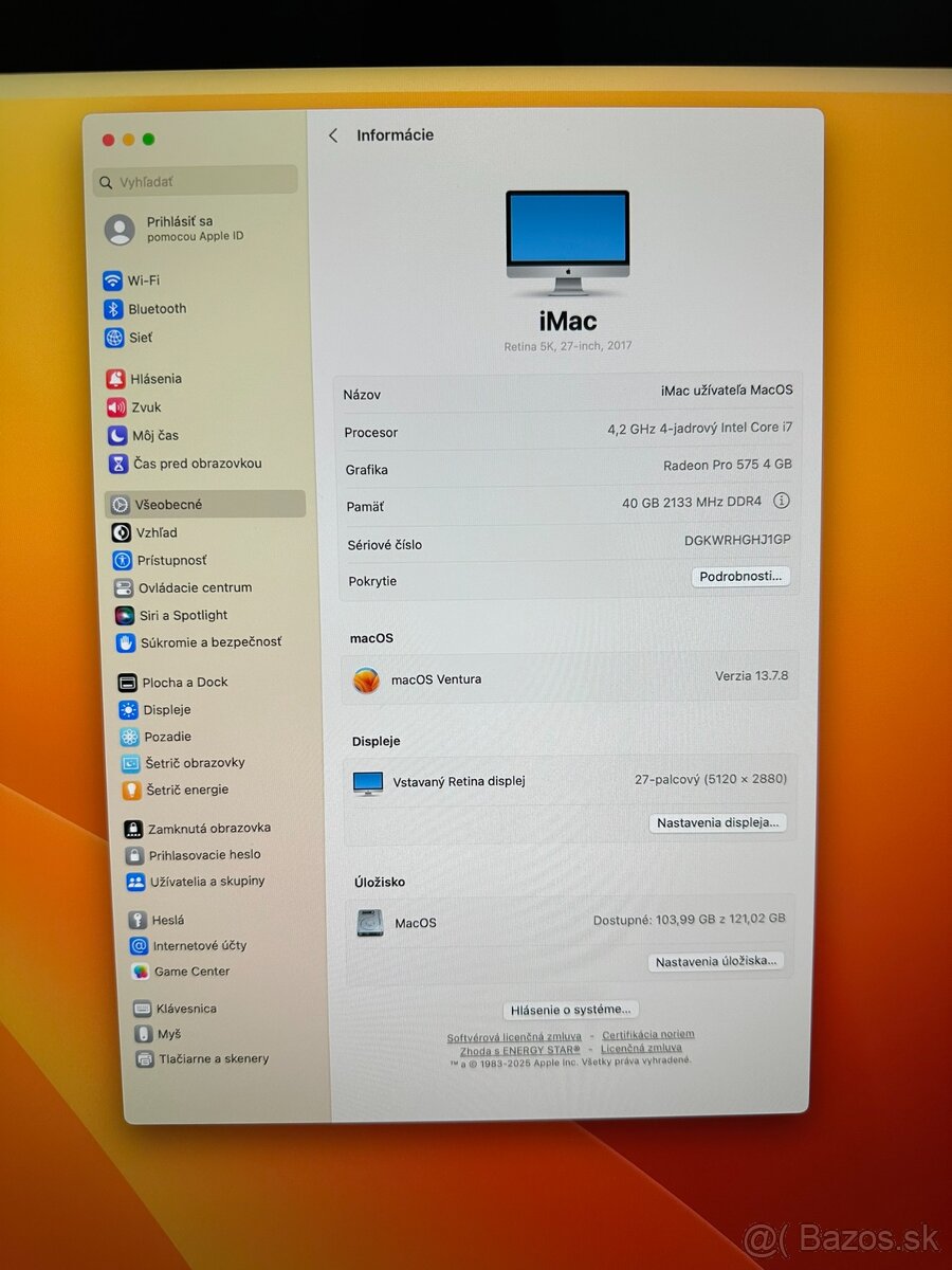 Apple iMac 27” Retina 5k 2017 / i7 / 40GB RAM / Radeon - 11