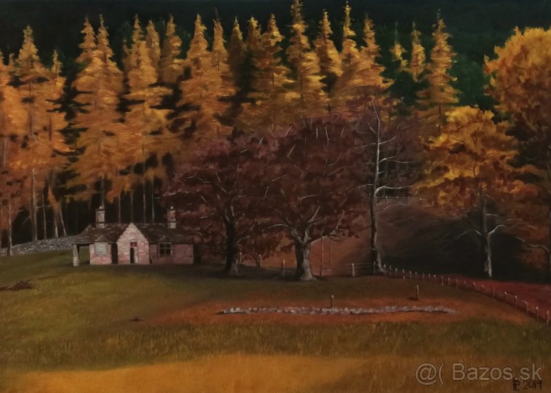 Ručne maľovaný obraz - olejomaľba - príroda - 11