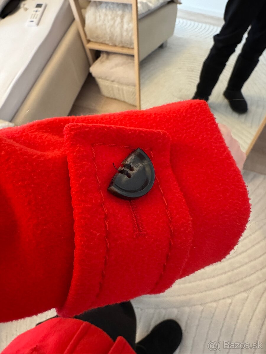 H&M červený kabát krátky, veľkosť 40 (sedí na medium) - 11