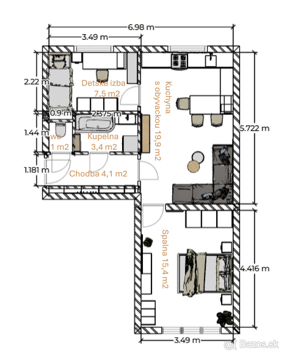 Predaj 2 izbový tehlový byt v pôvodnom stave Národná trieda - 11