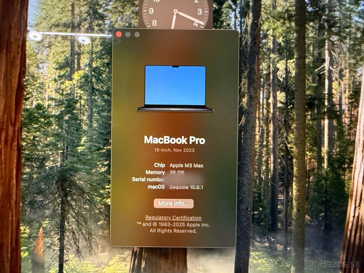 Predám macbook M3 pro MAX 1TB,36RAM,30CPU,14GPU,velkosť 16’ - 11