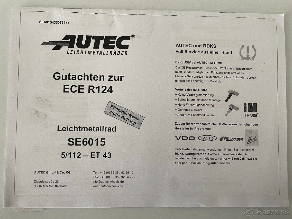 ELEKTRÓNY+PNEU 5X112 ET43 6JX15 VW ŠKODA SEAT - 11