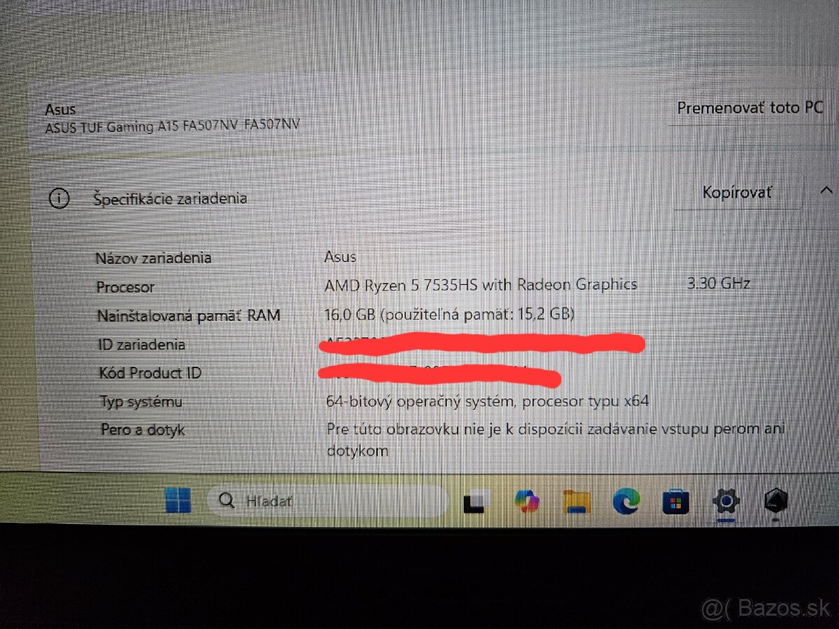 Asus /Ryzen 5 7535HS/16GB DDR5/1TB SSD/RTX 4060 8GB 140W - 11