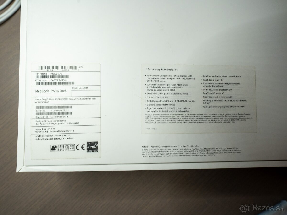 P: MacBook Pro 16" SK i7 6core 2,6GHz 16GB RAM 512GB SSD - 11