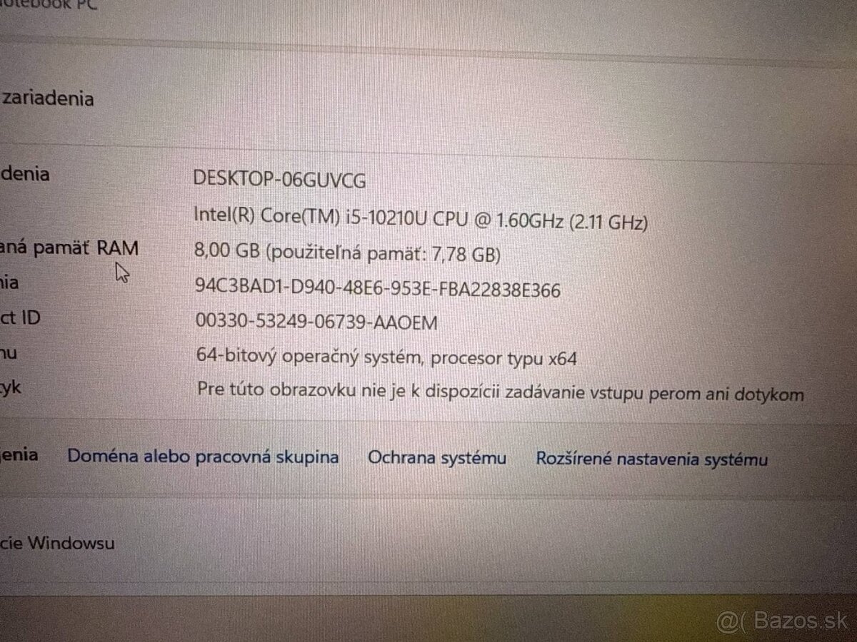 Notebook HP EliteBook 850 G7 i5 / 8GB / 256GB SSD - 11