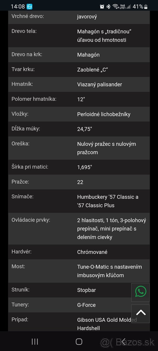 Predám Gibson Les Paul Plus 2015 - 11