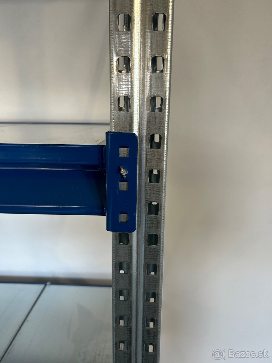 Kovový policovy regál, priemyselný profi nosnosť 450kg - 11