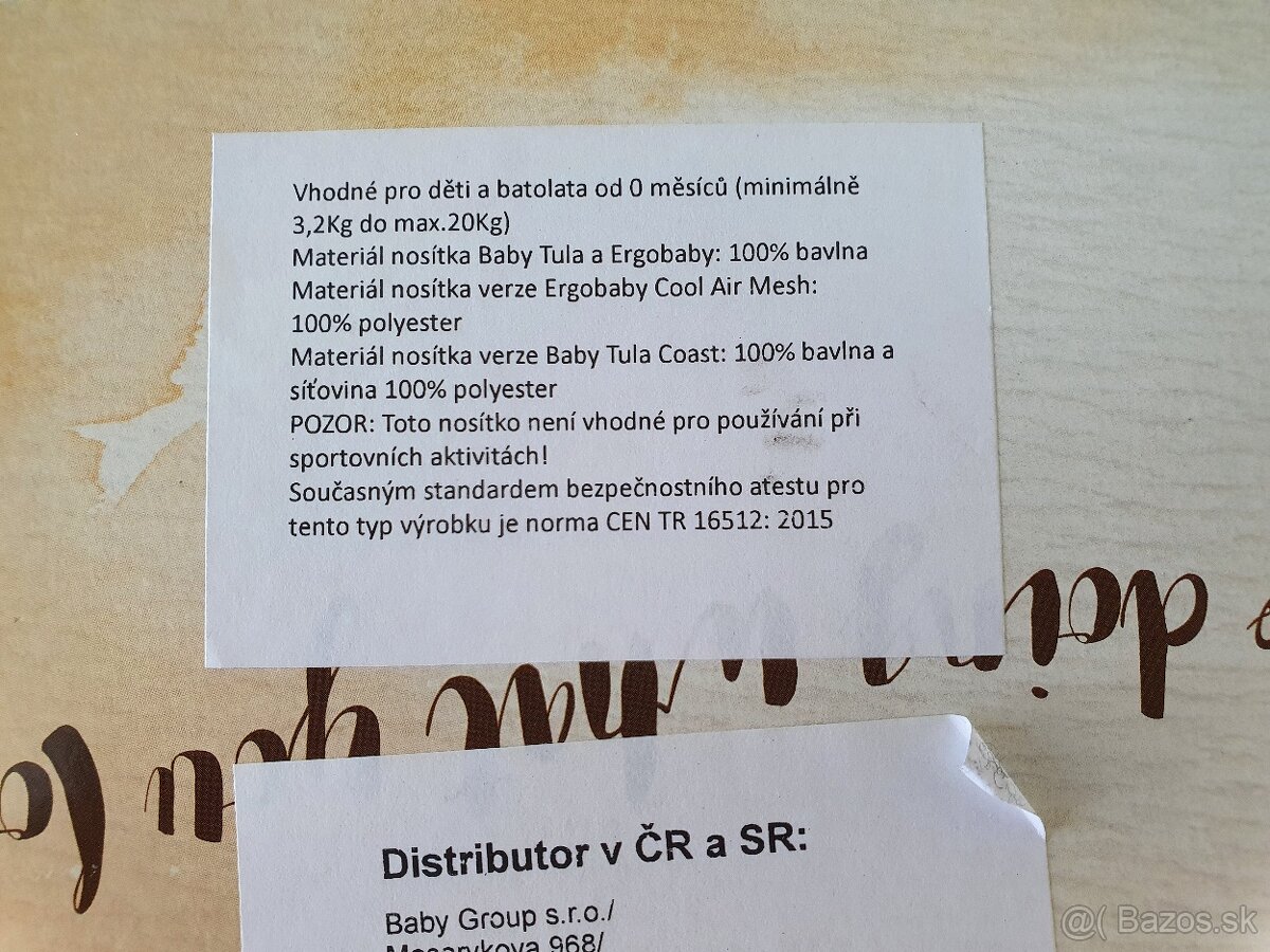 Ergonomicky nosic Tula, od 7kg - 11