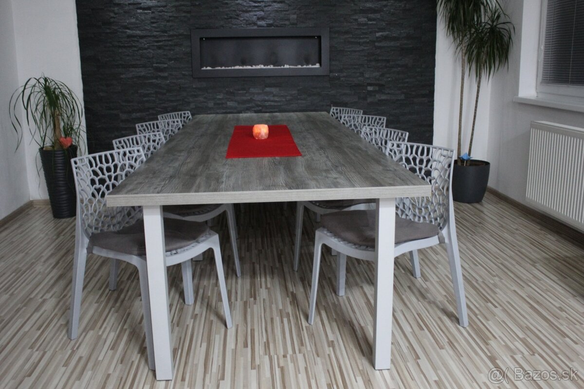 Nový jedálenský stôl pre 8-10 ľudí 300cm x 110cm - 11