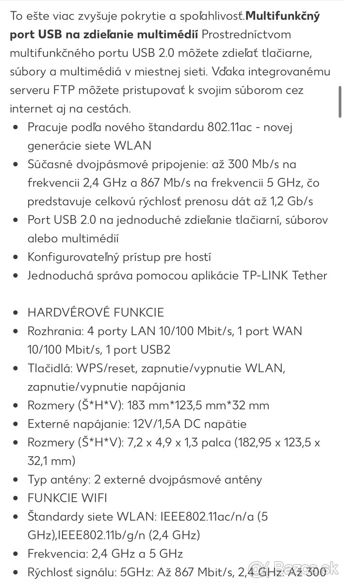 TP-LINK Archer C50 AC1200 v1 WiFi Router - 11