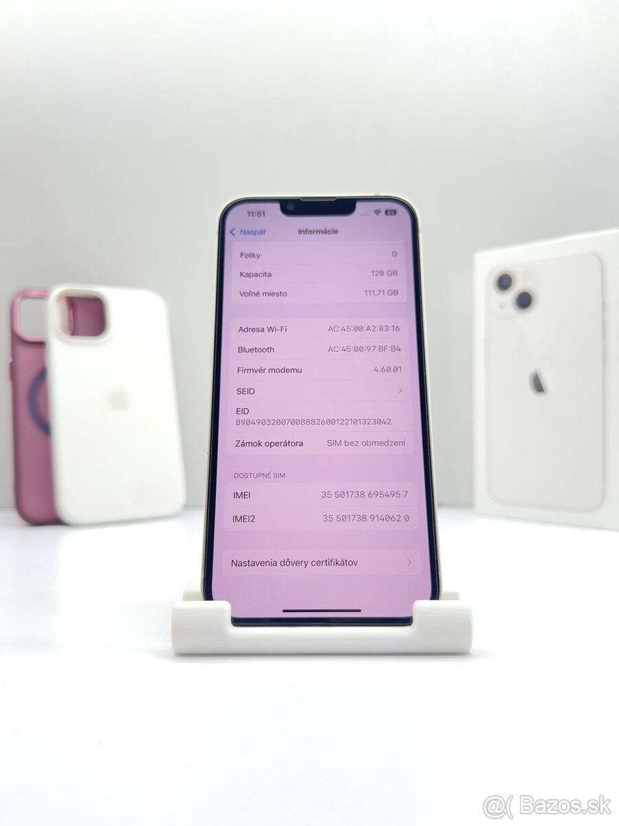 iPhone 13 128GB WHITE TOP STAV ORIGINÁL - 11