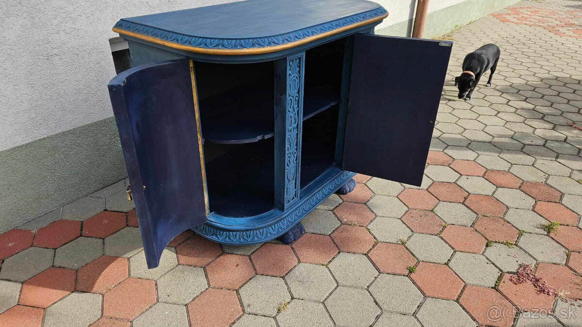 KOMODA - VINTAGE - MODRÁ - 11