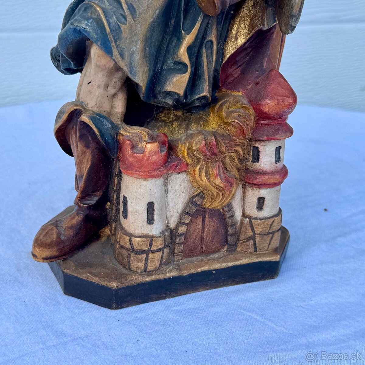 Dřevěná malovaná socha svatý Florián - 11