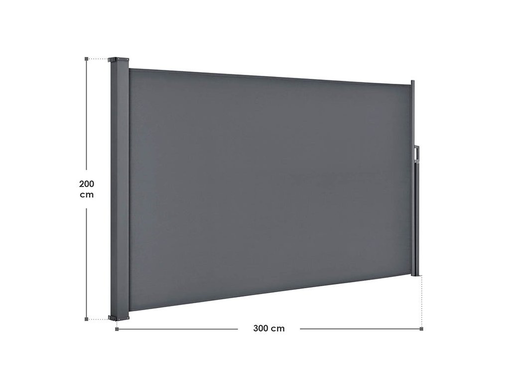 Bočná zaťahovacia markíza - rôzne rozmery - šedá a béžová - 11