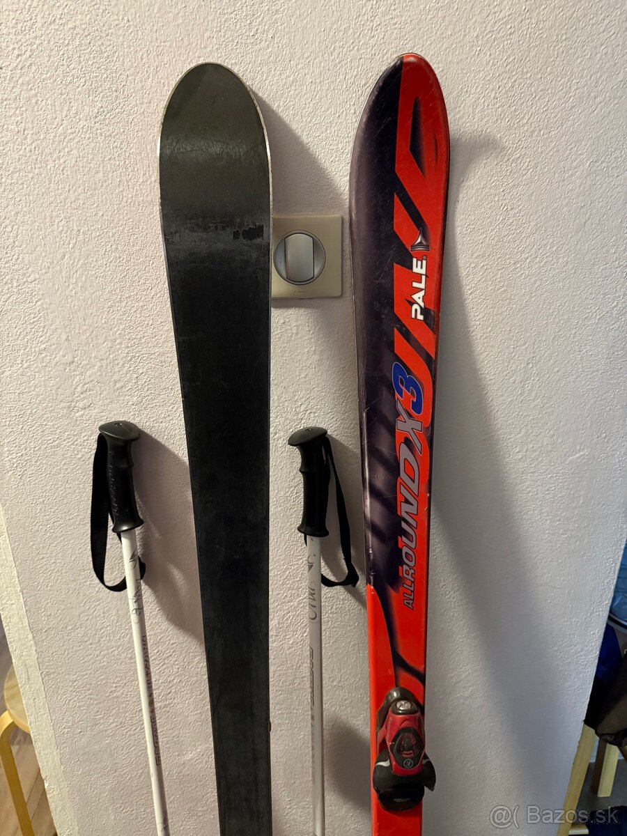 Predam sadu pánske lyže 155cm. Liziarky 43. Palice 120cm - 11